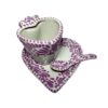 Set 3 Piezas Corazon Fondo Blanco Con Morado Mik - Imagen 2